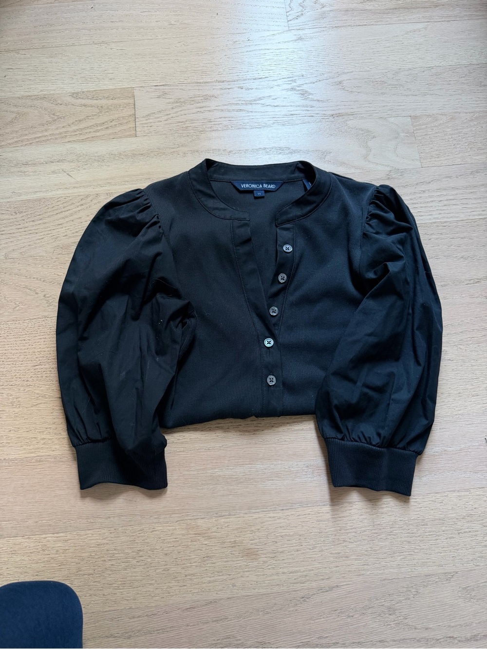 Veronica Beard Black shirt with puff sleeves